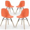 Buy Dining Chair - Scandinavian Design - Wooden Legs - Pack of 4 - Lumi Orange 61566 at MyFaktory