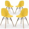 Buy Dining Chair - Scandinavian Design - Wooden Legs - Pack of 4 - Lumi Yellow 61566 - in the UK