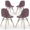 Buy Dining Chair - Scandinavian Design - Wooden Legs - Pack of 4 - Lumi Taupe 61566 at MyFaktory