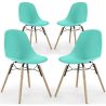 Buy Dining Chair - Scandinavian Design - Wooden Legs - Pack of 4 - Lumi Turquoise 61566 in the United Kingdom