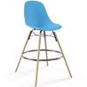 Buy Scandinavian Design Bar Stool - Wooden Legs - Lumi Blue 61560 - prices