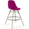 Buy Scandinavian Design Bar Stool - Wooden Legs - Lumi Mauve 61560 in the United Kingdom