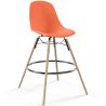 Buy Scandinavian Design Bar Stool - Wooden Legs - Lumi Orange 61560 home delivery