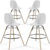 Buy Bar Stool - Scandinavian Design - Wooden Legs - Pack of 4 - Lumi White 61567 - in the UK