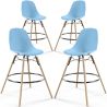 Buy Bar Stool - Scandinavian Design - Wooden Legs - Pack of 4 - Lumi Light blue 61567 with a guarantee