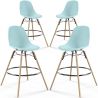 Buy Bar Stool - Scandinavian Design - Wooden Legs - Pack of 4 - Lumi Pastel blue 61567 in the United Kingdom