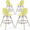 Buy Bar Stool - Scandinavian Design - Wooden Legs - Pack of 4 - Lumi Pastel yellow 61567 home delivery