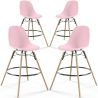 Buy Bar Stool - Scandinavian Design - Wooden Legs - Pack of 4 - Lumi Pastel pink 61567 with a guarantee