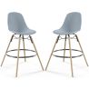 Buy Bar Stool - Scandinavian Design - Wooden Legs - Pack of 2 - Lumi Light grey 61565 with a guarantee