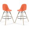 Buy Bar Stool - Scandinavian Design - Wooden Legs - Pack of 2 - Lumi Orange 61565 at MyFaktory