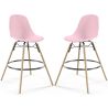 Buy Bar Stool - Scandinavian Design - Wooden Legs - Pack of 2 - Lumi Pastel pink 61565 in the United Kingdom