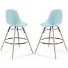 Buy Bar Stool - Scandinavian Design - Wooden Legs - Pack of 2 - Lumi Pastel blue 61565 home delivery