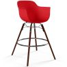 Buy Bar Stool - Scandinavian Design - Dark Wood Legs - Skandiva Red 61570 in the United Kingdom