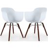 Buy Dining Chair - Scandinavian Design - Dark Wood Legs - Pack of 2 - Skandiva White 61571 - in the UK