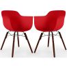 Buy Dining Chair - Scandinavian Design - Dark Wood Legs - Pack of 2 - Skandiva Red 61571 in the United Kingdom