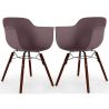 Buy Dining Chair - Scandinavian Design - Dark Wood Legs - Pack of 2 - Skandiva Taupe 61571 in the United Kingdom