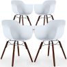 Buy Dining Chairs - Scandinavian Design - Dark Wood Legs - Pack of 4 - Skandiva White 61572 - in the UK