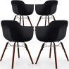 Buy Dining Chairs - Scandinavian Design - Dark Wood Legs - Pack of 4 - Skandiva Black 61572 - prices