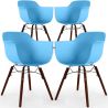 Buy Dining Chairs - Scandinavian Design - Dark Wood Legs - Pack of 4 - Skandiva Blue 61572 at MyFaktory