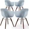 Buy Dining Chairs - Scandinavian Design - Dark Wood Legs - Pack of 4 - Skandiva Light grey 61572 in the United Kingdom