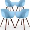 Buy Dining Chairs - Scandinavian Design - Dark Wood Legs - Pack of 4 - Skandiva Light blue 61572 with a guarantee