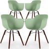 Buy Dining Chairs - Scandinavian Design - Dark Wood Legs - Pack of 4 - Skandiva Pastel green 61572 - in the UK