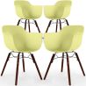 Buy Dining Chairs - Scandinavian Design - Dark Wood Legs - Pack of 4 - Skandiva Pastel yellow 61572 at MyFaktory