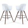 Buy Bar Stool Scandinavian Design - Dark Wood Legs - Pack of 2 - Skandiva White 61573 - in the UK