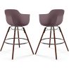 Buy Bar Stool Scandinavian Design - Dark Wood Legs - Pack of 2 - Skandiva Taupe 61573 in the United Kingdom