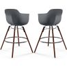 Buy Bar Stool Scandinavian Design - Dark Wood Legs - Pack of 2 - Skandiva Dark grey 61573 home delivery