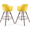 Buy Bar Stool Scandinavian Design - Dark Wood Legs - Pack of 2 - Skandiva Yellow 61573 - in the UK