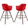 Buy Bar Stool Scandinavian Design - Dark Wood Legs - Pack of 2 - Skandiva Red 61573 - prices