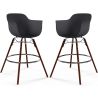 Buy Bar Stool Scandinavian Design - Dark Wood Legs - Pack of 2 - Skandiva Black 61573 in the United Kingdom