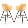 Buy Bar Stool Scandinavian Design - Dark Wood Legs - Pack of 2 - Skandiva Pastel orange 61573 home delivery