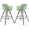 Buy Bar Stool Scandinavian Design - Dark Wood Legs - Pack of 2 - Skandiva Pastel green 61573 with a guarantee