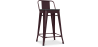 Buy Bistrot Metalix stool wooden and small backrest - 60cm Bronze 59117 home delivery