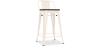 Buy Bistrot Metalix stool wooden and small backrest - 60cm Cream 59117 - in the UK