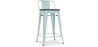 Buy Bistrot Metalix stool wooden and small backrest - 60cm Pale green 59117 - in the UK