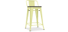Buy Bistrot Metalix stool wooden and small backrest - 60cm Pastel yellow 59117 - in the UK