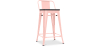 Buy Bistrot Metalix stool wooden and small backrest - 60cm Pastel orange 59117 with a guarantee