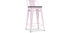 Buy Bistrot Metalix stool wooden and small backrest - 60cm Pastel pink 59117 at MyFaktory