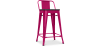 Buy Bistrot Metalix stool wooden and small backrest - 60cm Fuchsia 59117 in the United Kingdom