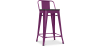 Buy Bistrot Metalix stool wooden and small backrest - 60cm Purple 59117 in the United Kingdom