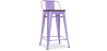 Buy Bistrot Metalix stool wooden and small backrest - 60cm Pastel Purple 59117 with a guarantee