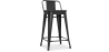 Buy Bistrot Metalix stool wooden and small backrest - 60cm Black 59117 - in the UK