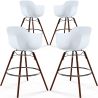 Buy Bar Stools Scandinavian Design - Dark Wood Legs - Pack of 4 - Skandiva White 61574 - in the UK