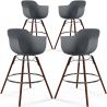 Buy Bar Stools Scandinavian Design - Dark Wood Legs - Pack of 4 - Skandiva Dark grey 61574 in the United Kingdom