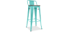 Buy Bistrot Metalix stool Wooden and small backrest - 76 cm Pastel green 59118 home delivery