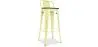Buy Industrial Design Bar Stool with Backrest - Wood & Steel - 76cm - Metalix Pastel yellow 59118 with a guarantee