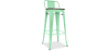 Buy Bistrot Metalix stool Wooden and small backrest - 76 cm Mint 59118 - in the UK